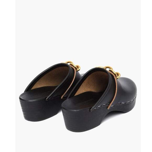 NIB Saint Laurent YSL Le Maillon EU 37 US 7 Chain Clogs Black Leather Shoes $945 - Picture 4 of 15